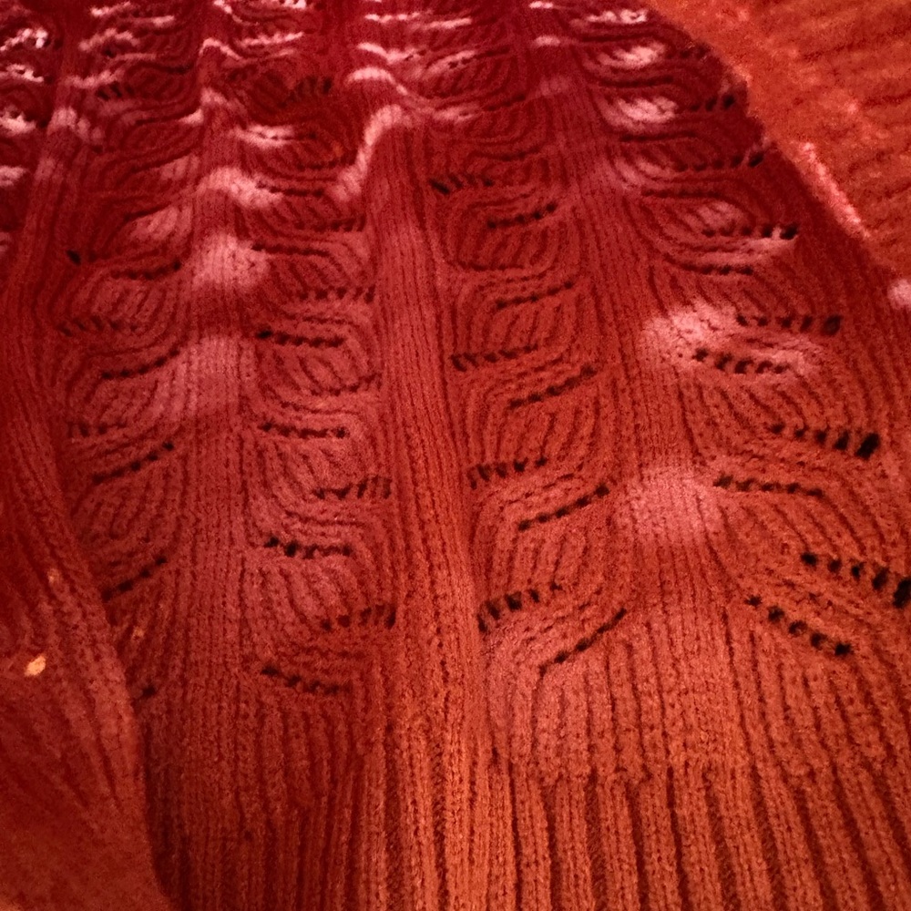 Burnt Orange Cable Knit Sweater